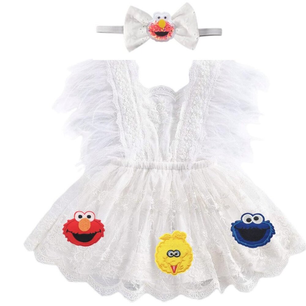 Elmo Dress Birthday Romper Dress Clothes Sesame Street outfit bodysuit Cookie